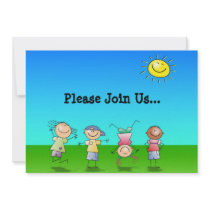 Kids Playing Outdoors on a Sunny Day Invite