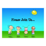 Kids Playing Outdoors on a Sunny Day invitations