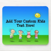 Kids Playing Outdoors on a Sunny Day Mousepads