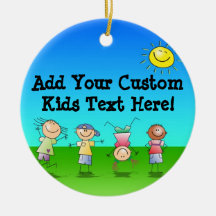 Kids Playing Outdoors on a Sunny Day Ornament