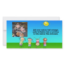 Kids Playing Outdoors on a Sunny Day Personalized Photo Card