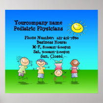 Kids Playing Outdoors on a Sunny Day Sign Poster