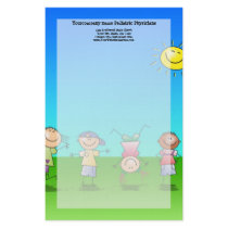 Kids Playing Outdoors on a Sunny Day Stationery