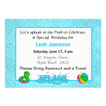 Kids Pool Party Invitations