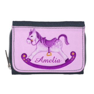 Purple rocking horse name wallet