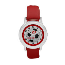 Kids Red Soccer Watches for Boys and Girls at Zazzle