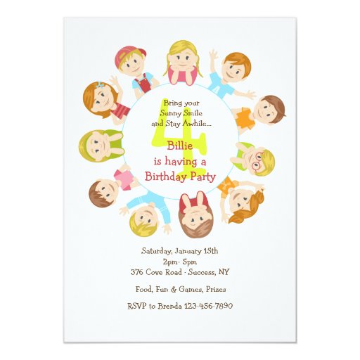 Kid's Round Table Invitation Zazzle