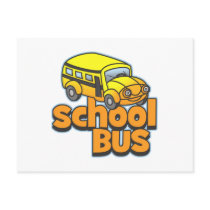 Kids School Bus postcards