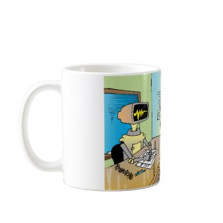 Kids see robot teacher in computer class mug