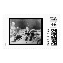 Kids Sitting in a Creek 1920 postage