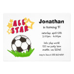 Kids Soccer All Star Birthday Party Invitations
