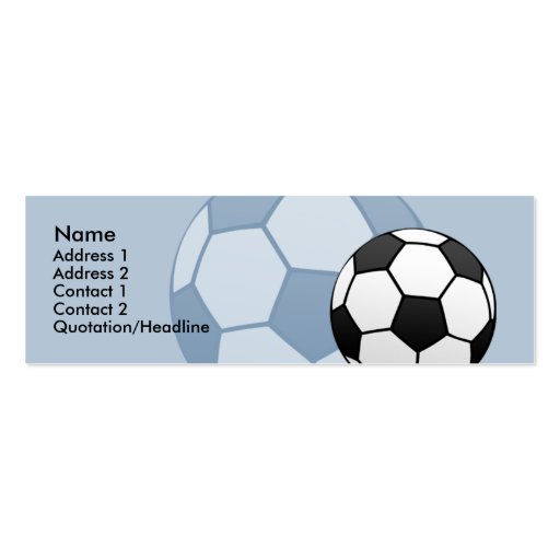 Kids Soccer Ball Skinny Profile Card Business Cards (front side)