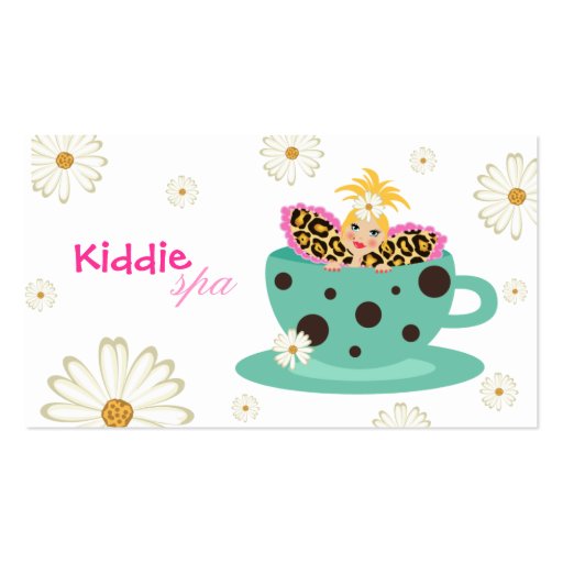 Kids Spa Business Card Daisy Cute Blonde (front side)