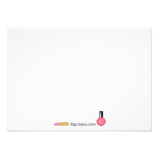 Kids Spa Party Invitation with Lipstick Border