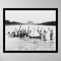 Kids Swimming at the Lincoln Memorial 1926 Poster