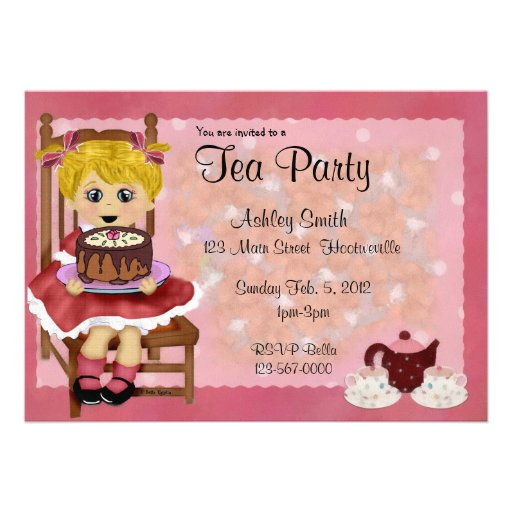 Kids Tea Party Personalized Invites
