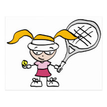 Kids tennis post card