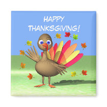 Kids Thanksgiving Baby Turkey Refrigerator Magnet