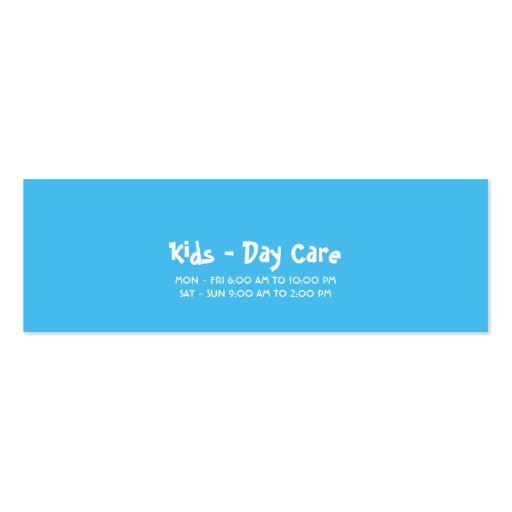 Kids themed business card (back side)