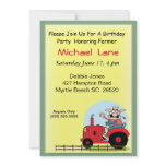 Kids Tractor  Birthday Invitation