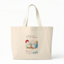 Kids Tug on Giant Wishbone Vintage Thanksgiving Bag