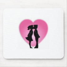 Kids Valentines Day Kiss Mouse Mats