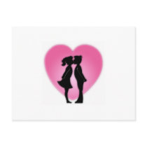 Kids Valentines Day Kiss postcards