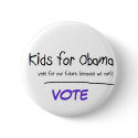 Kids want to vote for Obama buttons