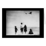 Kids Watching Louis Bleriot's Airplane 1919 Greeting Cards