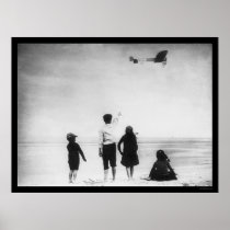 Kids Watching Louis Bleriot's Airplane 1919 Posters