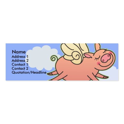 Kids When Pigs Fly Skinny Profile Cards Business Cards