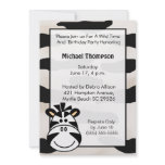 Kids Zebra Birthday Party Invitation