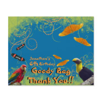 Kids Zoo Birthday Goody Bag Topper Custom Flyer