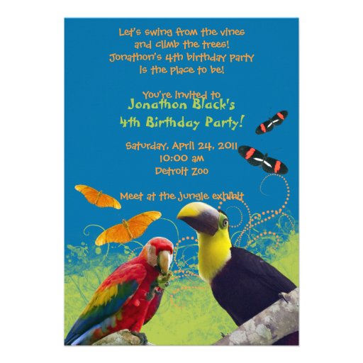 Kid's Zoo Birthday Party Invitation