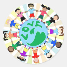 KidsLoveGlobe Round Sticker