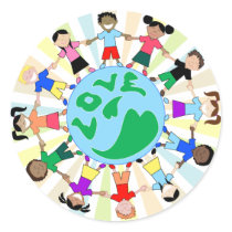 KidsLoveGlobe Round Sticker