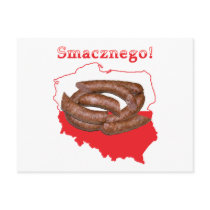 Kielbasa Smacznego Polish Map Post Card