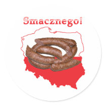 Kielbasa Smacznego Polish Map Round Sticker