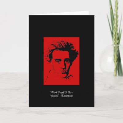 Kierkegaard "Love Yourself" Quote Greeting Card by lovequoteshoes