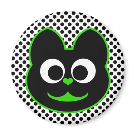 KiKi Kat Green Fridge Magnet