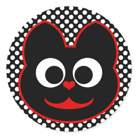 KiKi Kat Red Classic Round Sticker KiKi Kat Red Classic Round Sticker