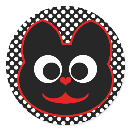 KiKi Kat Red Classic Round Sticker