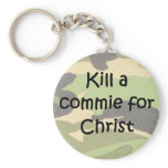 Kill a commie for Christ helmet graffiti Key Chain