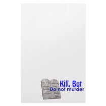 Kill But Do Not Murder Stationery Paper