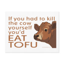 Kill the Cow - Vegan, Vegetarian postcards by GreenNeighborVeggie Kill the Cow - Vegan, Vegetarian postcards