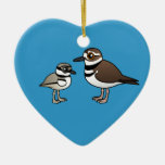 Killdeer & Chick Heart Ornament