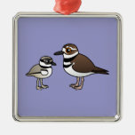 Killdeer & Chick Premium Square Ornament