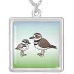 Killdeer & Chick Silver Plated Necklace