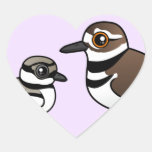 Killdeer & Chick Heart Sticker
