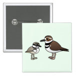 Killdeer & Chick Square Button